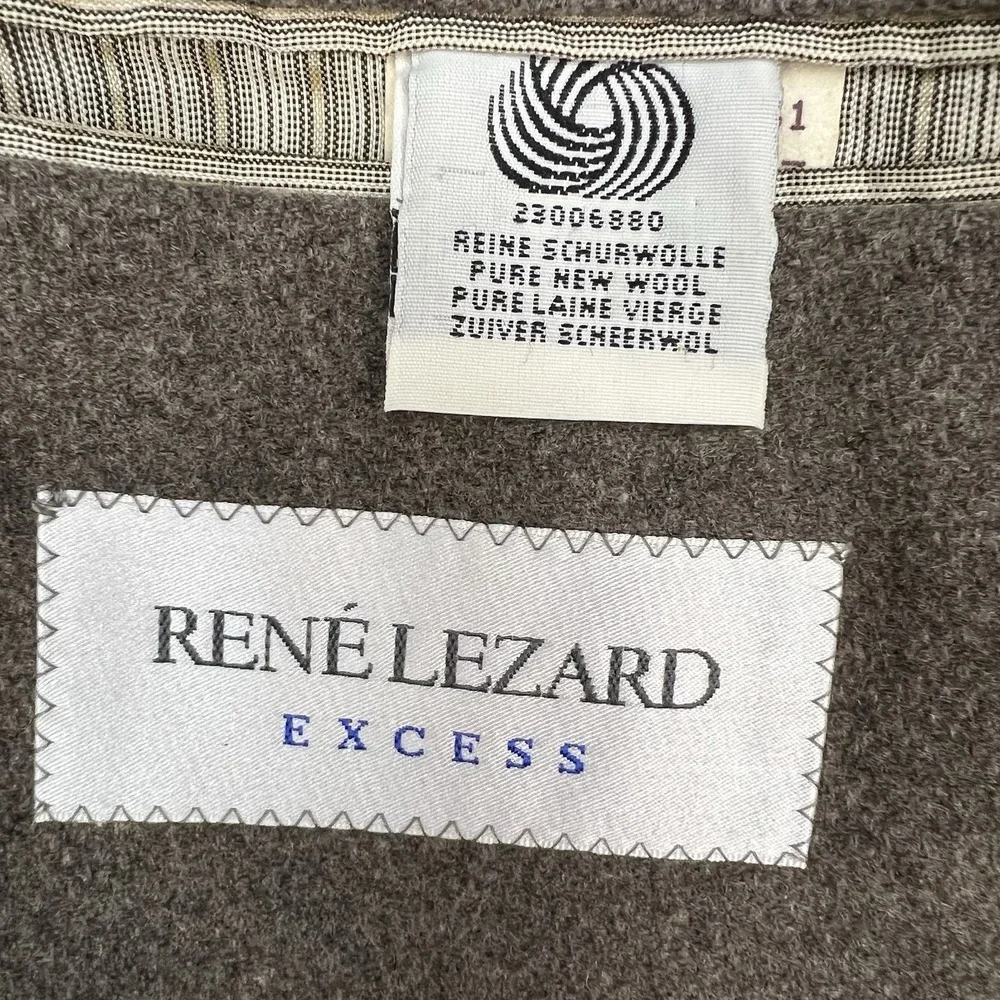 Vintage‎ Rene Lezard Ventless Blazer Sport Coat Mens 40R Wool Tan Jersey Flannel